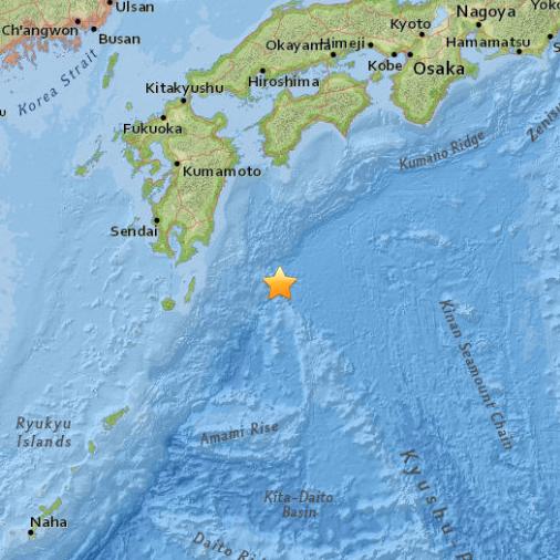 日本本州东南海域发生5.8级地震，震源深度30千米