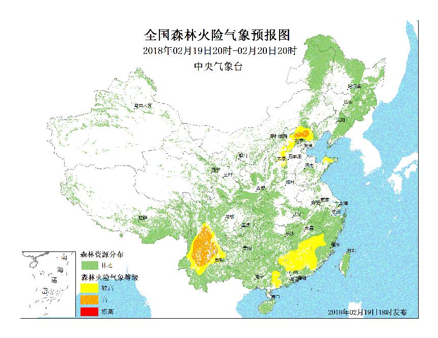 北京森林火险预警等级升为黄色